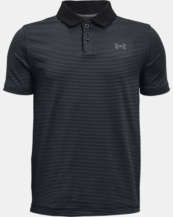 Boys' UA Performance Stripe Polo in Black image number 0